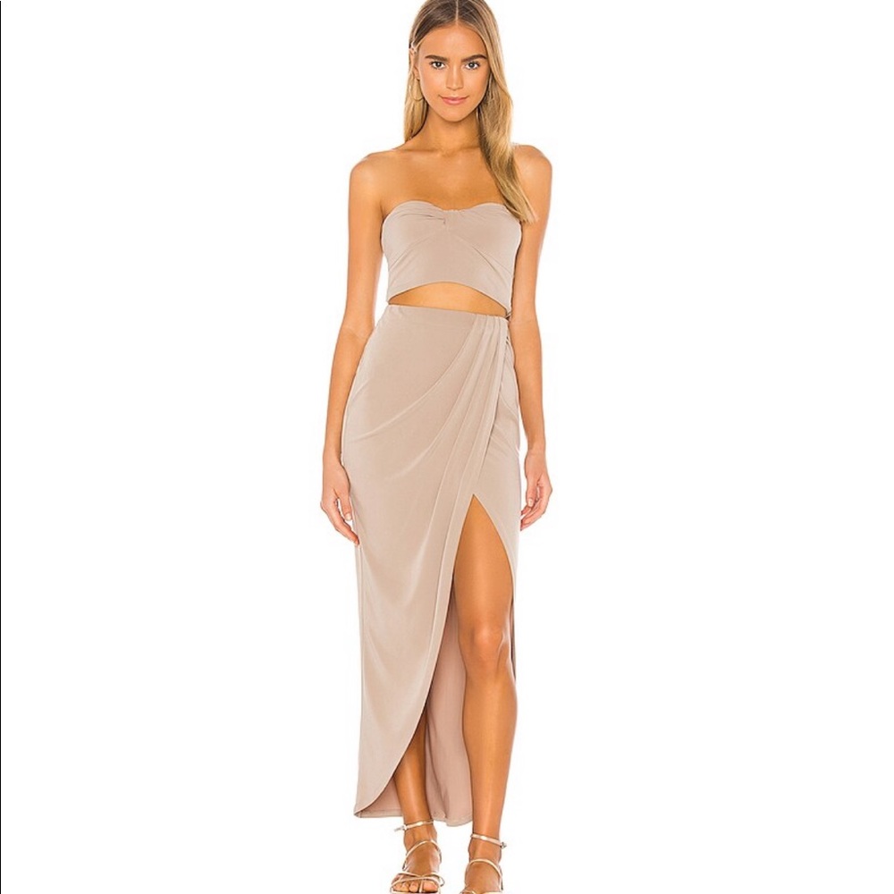 NWT Revolve NBD Halena Top and Skirt in Taupe